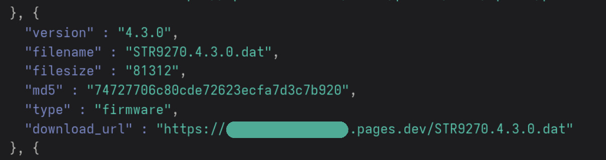 Part of the changed response